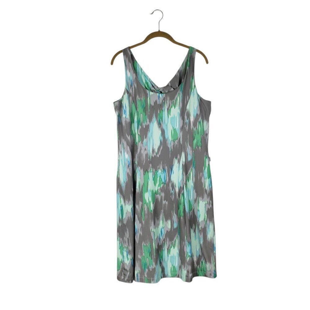 Eddie Bauer Travex Active Dress Shelf Bra Green Gray Sheath Size LT Large Tall